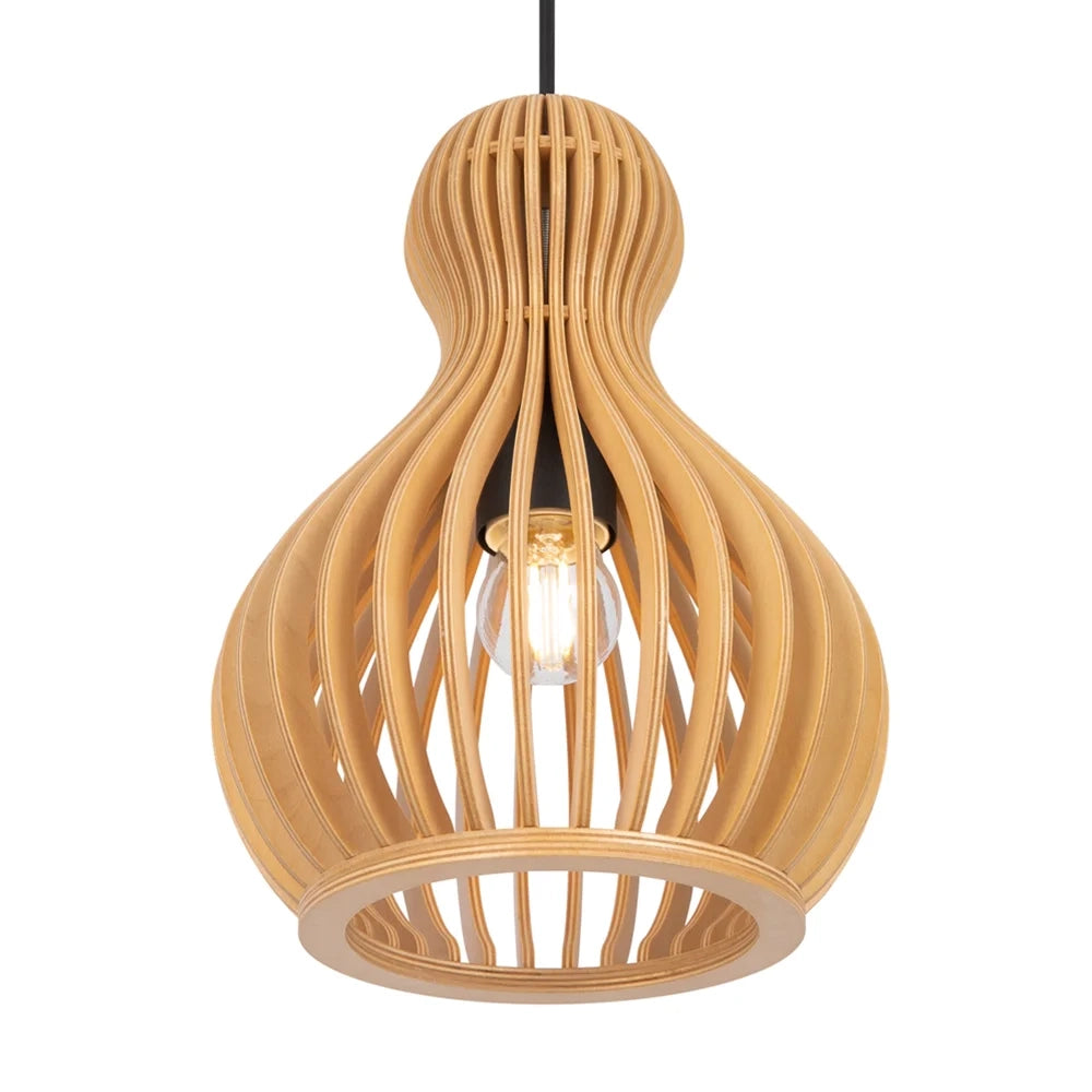 Maytoni Lampadario moderno Roots 1 luce E27 nero metallo legno