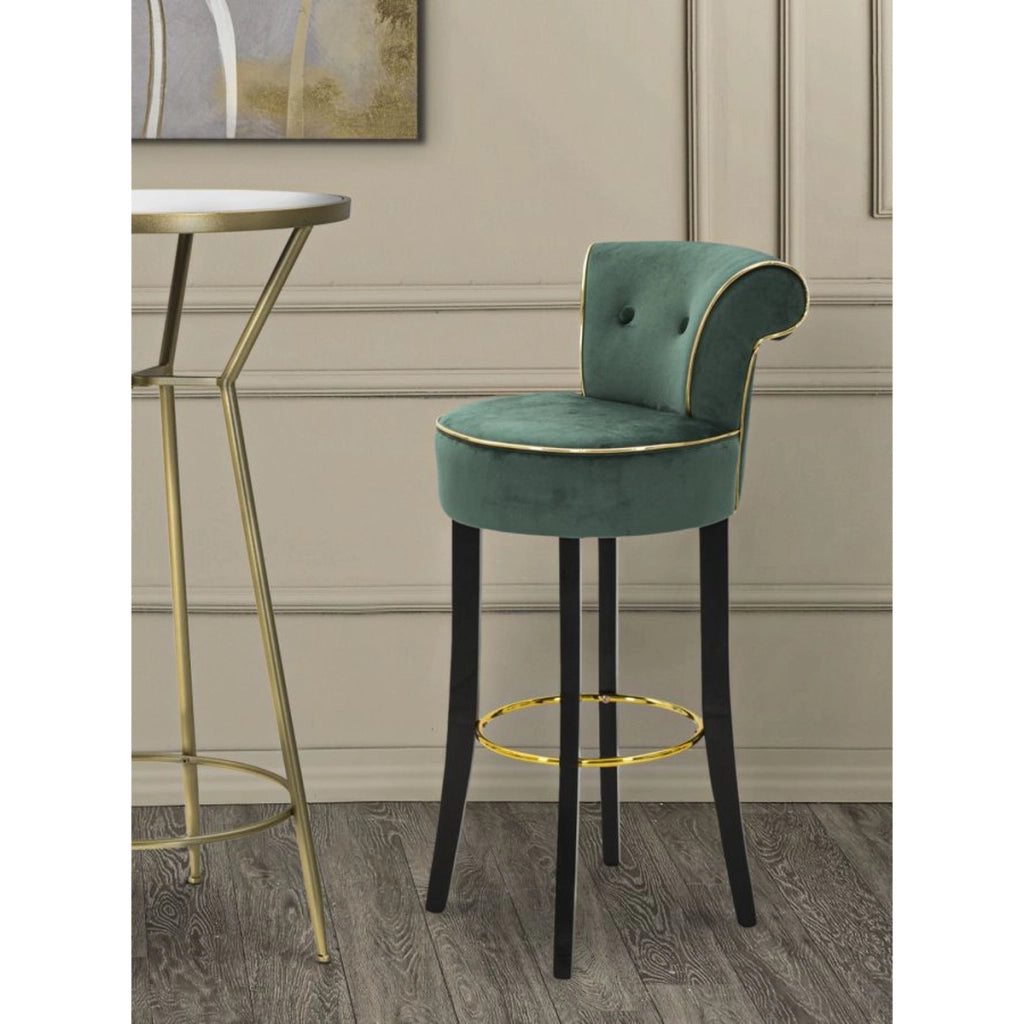 Sgabello Alto VKH443, Verde, Metallo, 46x48x96 cm