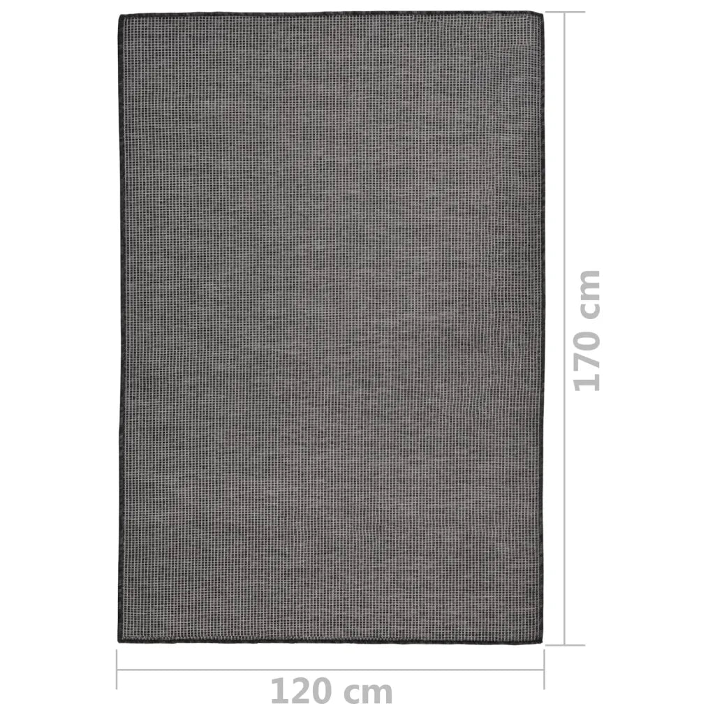 Tappeto da Esterni a Tessitura Piatta 120x170 cm Grigio cod mxl 64414