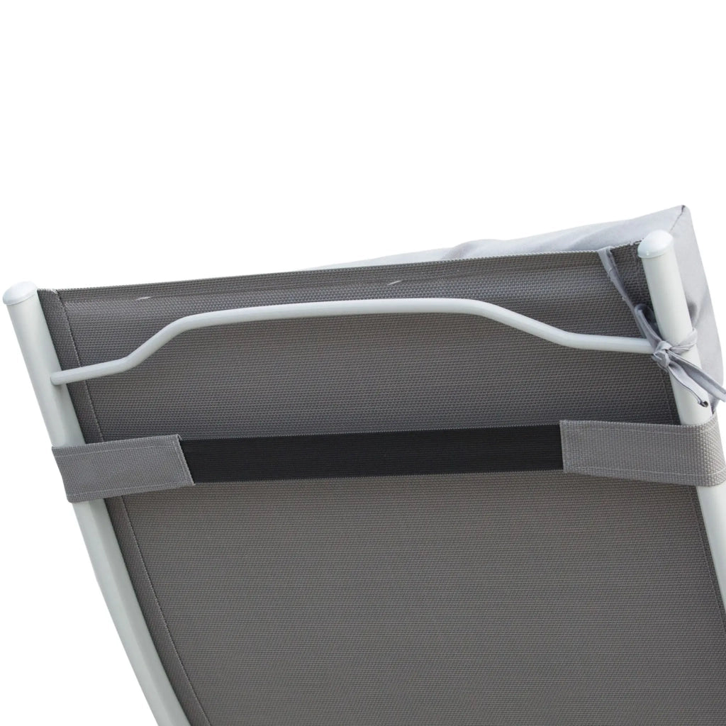 Sdraio da Giardino Pieghevole Reclinabile 137x63,5x100,5 cm in Metallo e con Materassino Grigio