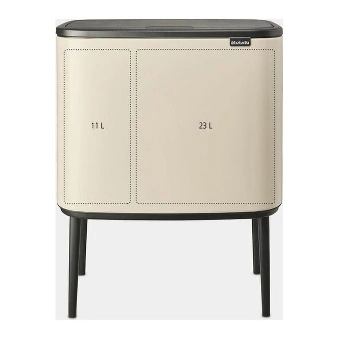 Brabantia 201585 Bo Touch Bin Pattumiera Raccolta Differenziata 2 Scomparti 34 L Soft Touch colore Beige