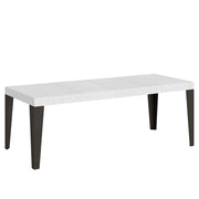 Tavolo Allungabile 200-460x90x77 cm Flame Premium Bianco Frassino Telaio Antracite