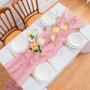 Decorativo - festivo mousseline rosa 80 cm x 3 m tovaglia per tavola - decorativo - festivo tovaglia per tavola stoffa matrimonio