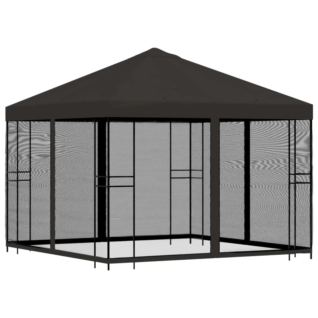 Gazebo da giardino con pareti laterali 3 x 3 m Antracite 900339
