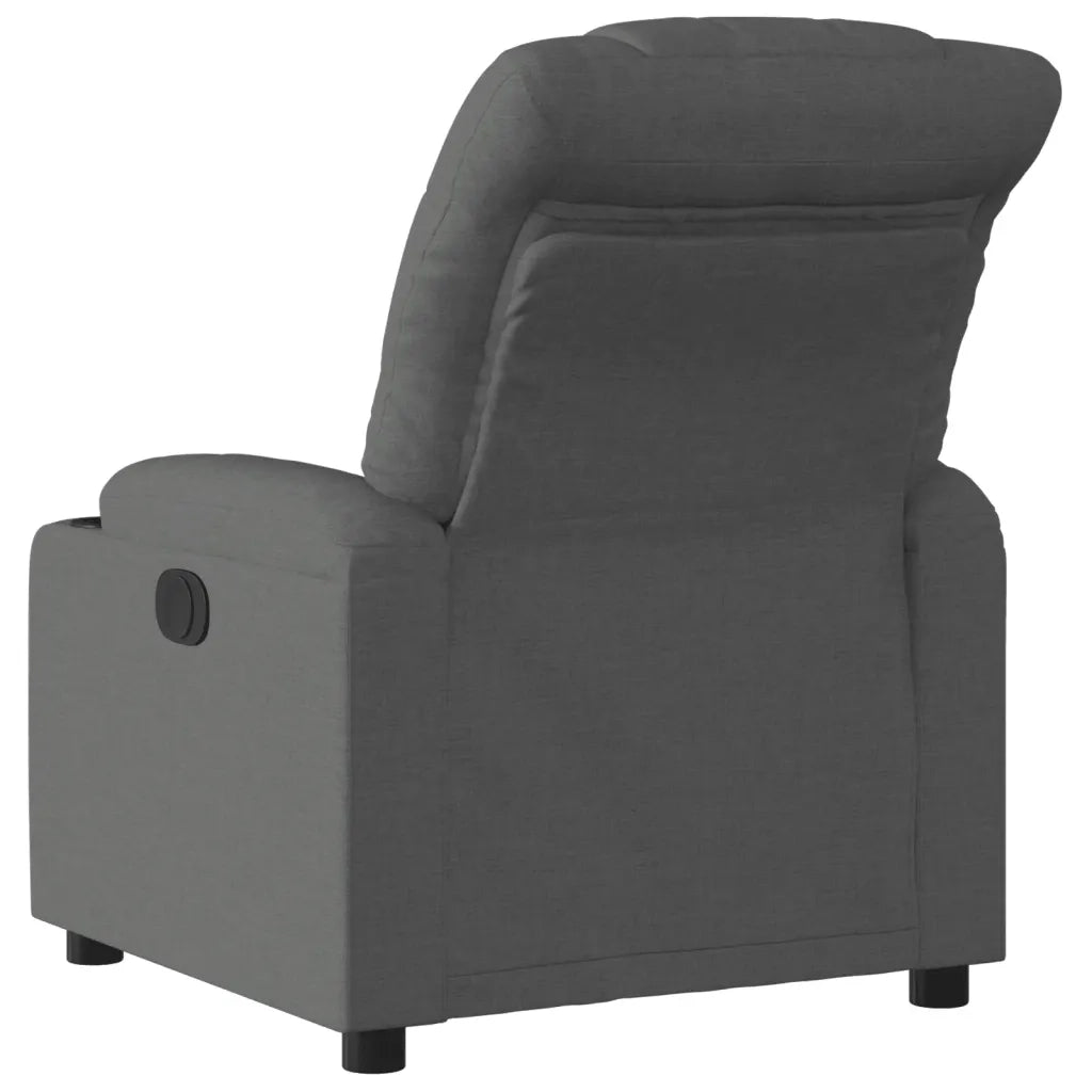 Poltrona | Sedia Relax Elettrica Reclinabile Grigio Scuro in Tessuto