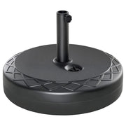 Base Ombrellone Riempibile Acqua o Sabbia 30kg In HDPE E Metallo Nero Supporto Universale per Palo 38/48 mm da Giardino Balcone Terrazza Resistente alle Intemperie Ø50 x 7.5 cm Nero