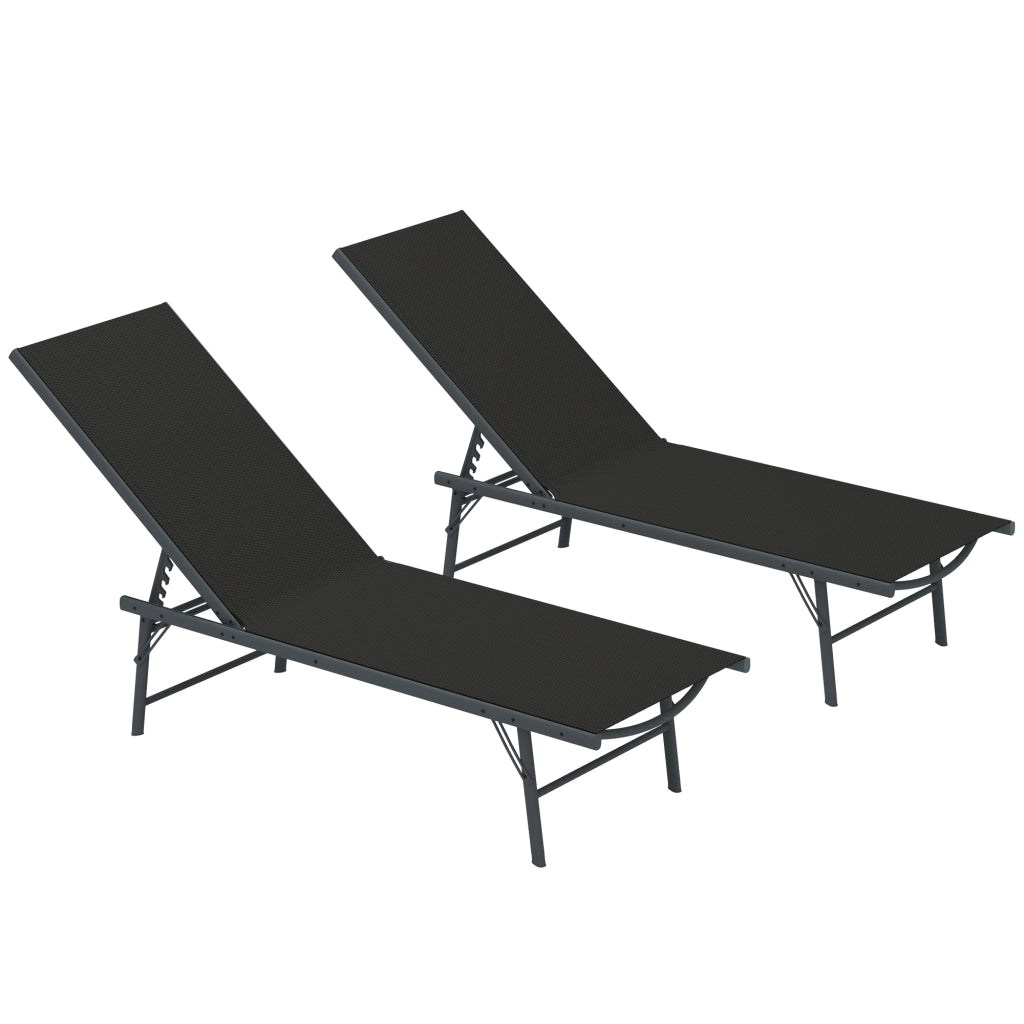 Sedia a sdraio pieghevole con textilene per esterno ¨C zephmum ¨C 54x164x84 cm nero