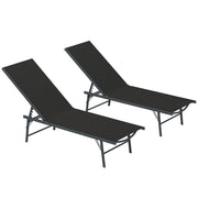 Sedia a sdraio pieghevole con textilene per esterno ¨C zephmum ¨C 54x164x84 cm nero