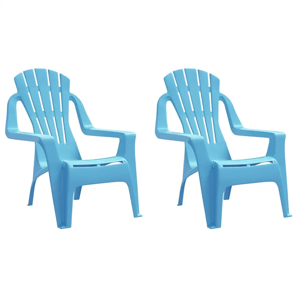 Sedie Giardino 2pz Bambini Blu 37x34x44cm PP Aspetto in Legnocod mxl 129837