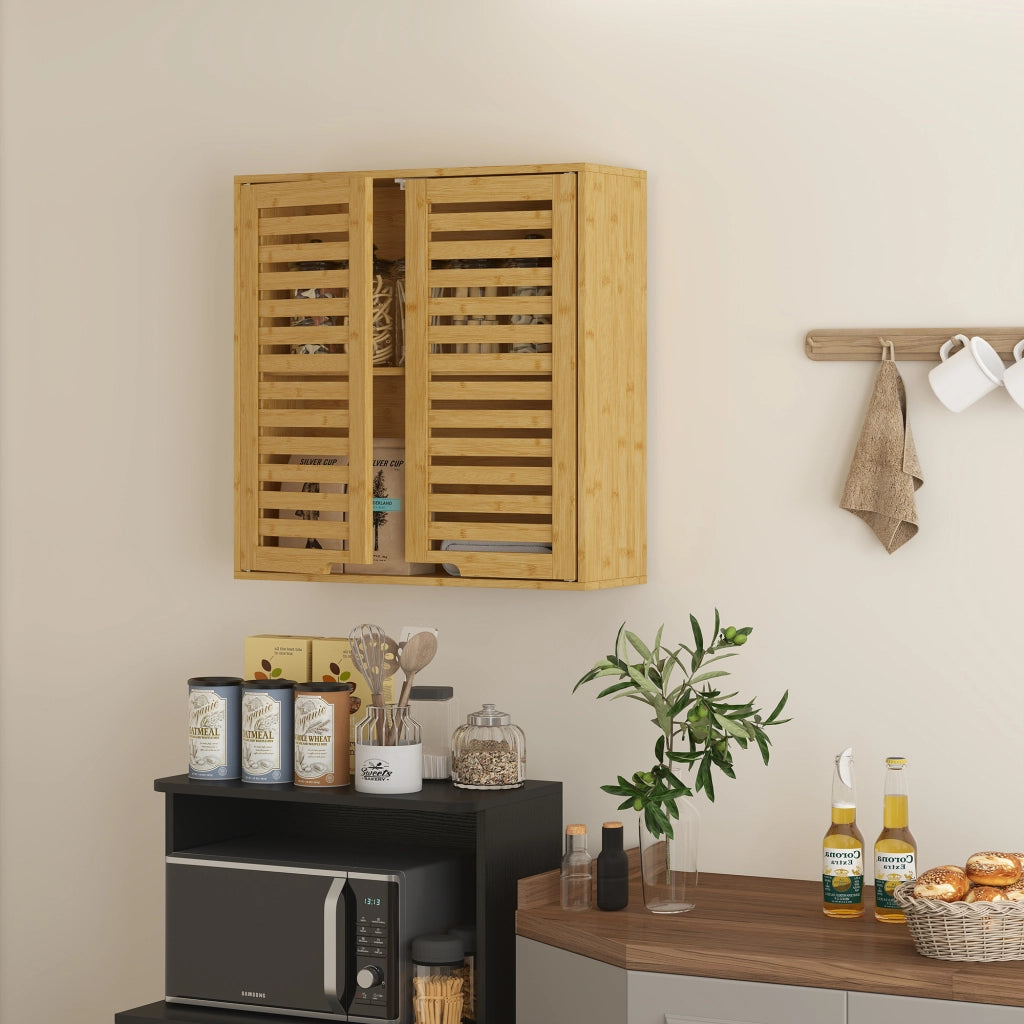 Mobile da bagno sospeso ¨C zephmum ¨C bamb¨´ 60x20x60 cm
