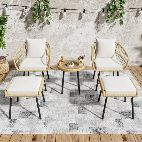 Set di mobili da giardino - Rotan - Tavolo da pranzo - Sedie - Sedie da giardino