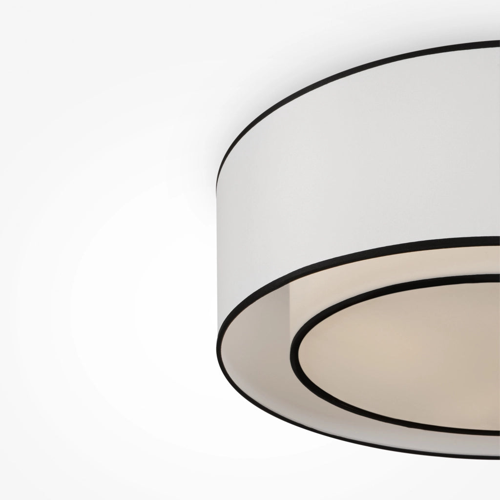 Maytoni Plafoniera Moderna Bergamo 3 luci E27 bianco nero metallo tessuto