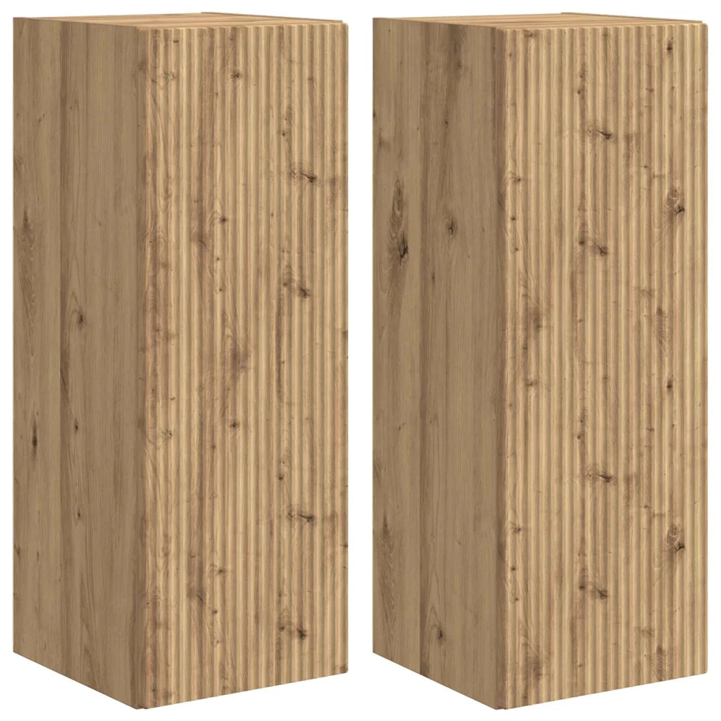 Mobile TV da parete 2 pcs Rovere Artigianale 30 x 31 x 80 cm