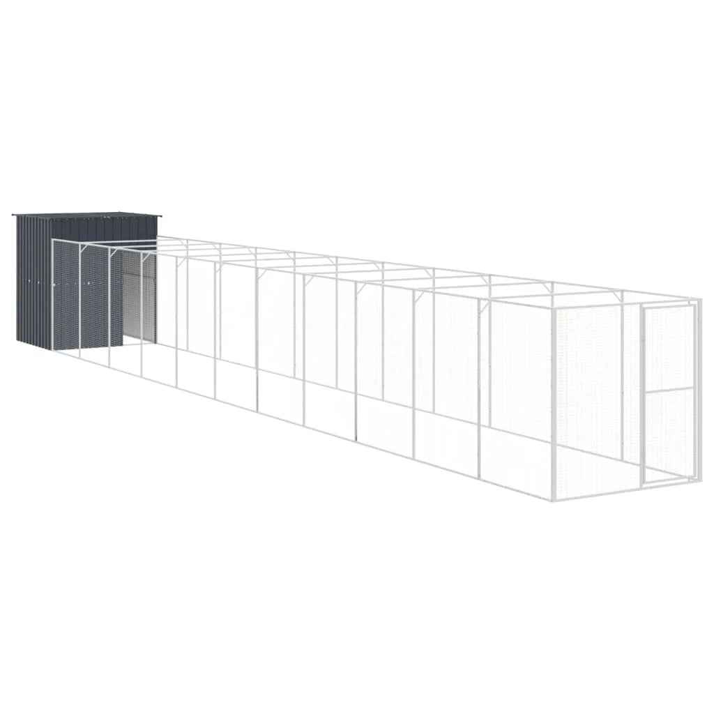 Cuccia per cani con recinto 165 x 1271 x 181 cm antracite 02_0043471