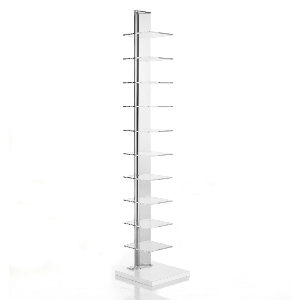 Libreria 10 ripiani in acrilico trasparente  cm. H.148 x L.30 x P.30