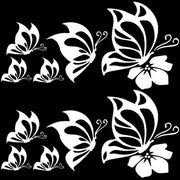 Set di 2 Stickers Riflettenti e Idrorepellenti - Farfalla - Vinile - Bianco - Stickers per Auto - Donna - Bumper