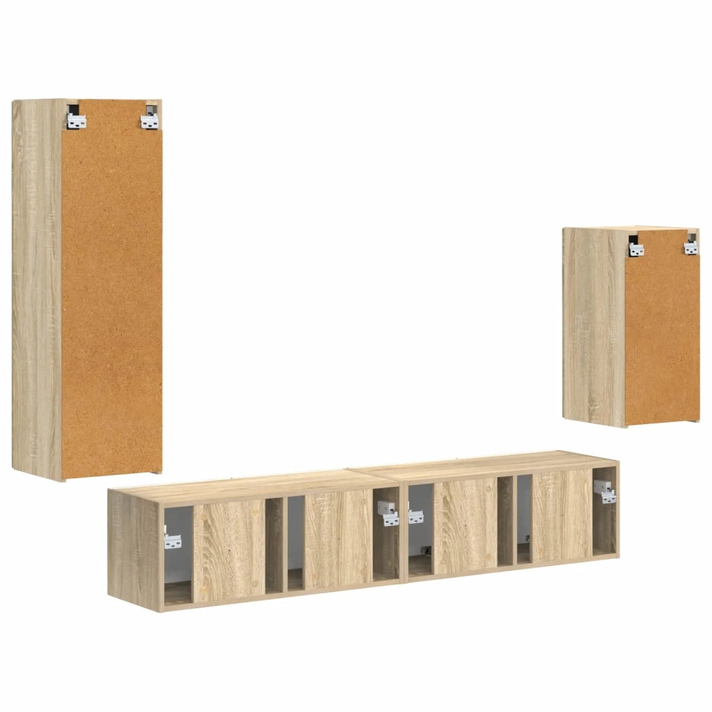 Set mobile TV 4 pcs Rovere Sonoma Legno multistrato 3409008