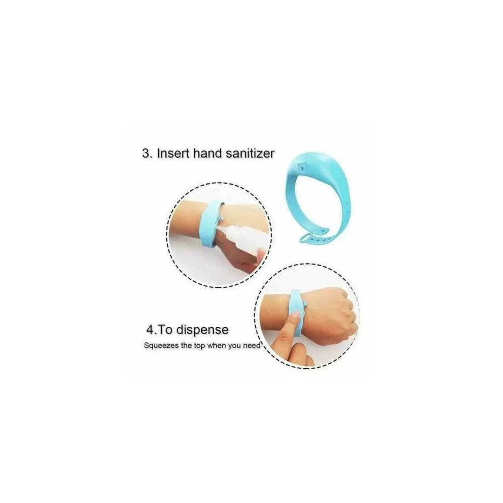 Trade Shop - Bracciale Porta Gel Disinfettante Igienizzante Mani Unisex Ricaricabile Silicone -