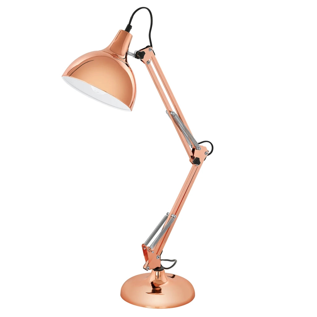 Lampada Da Tavolo Minimal Borgillio Acciaio Rame 1 Luce E27