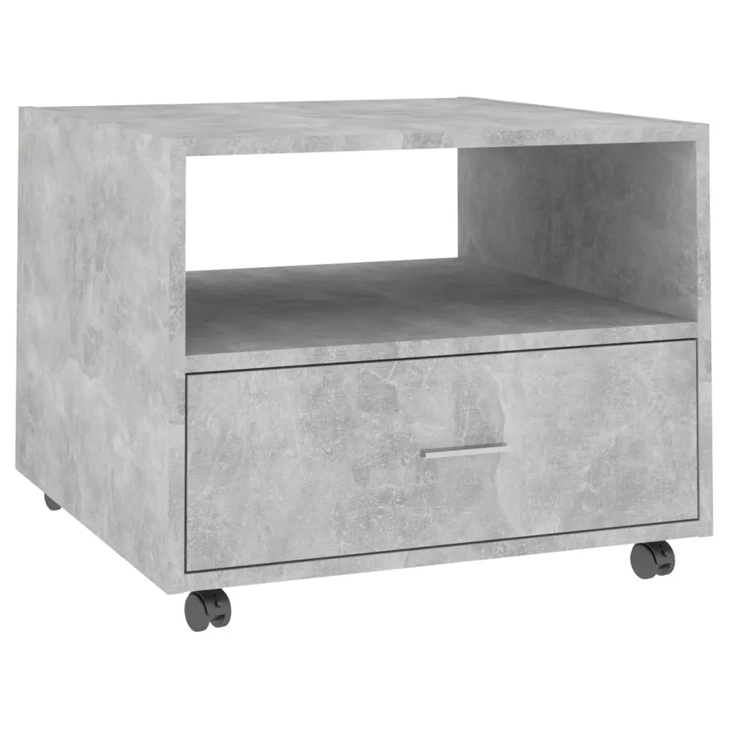 Tavolino Salotto-Tavolino da soggiorno-Tavolo Grigio Cemento 55x55x40 cm Legno Multistrato
