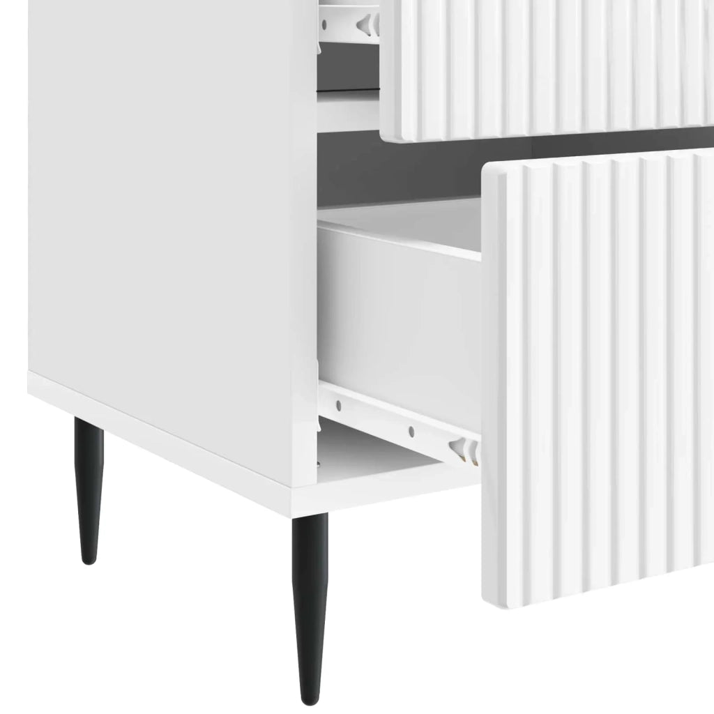 Armadio da Notte con cassetto Bianco Lucido 43 x 34,5 x 47,5 cm 894763