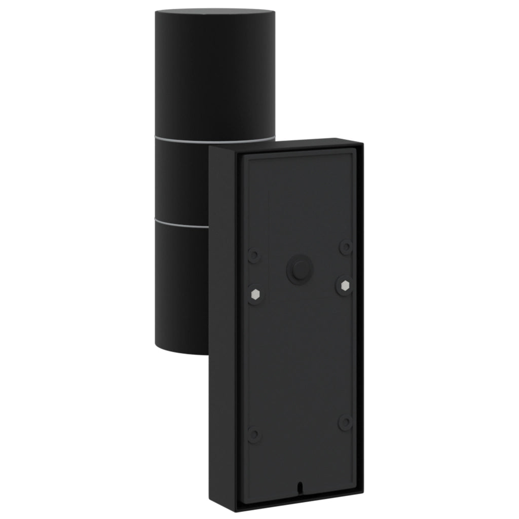 Lampada da Parete Esterna con Sensore Nera Acciaio Inossidabile IP44