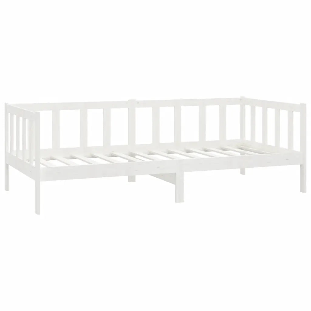 Divano Letto con Cassetti 90x200 cm Bianco in Massello di Pino 3083685