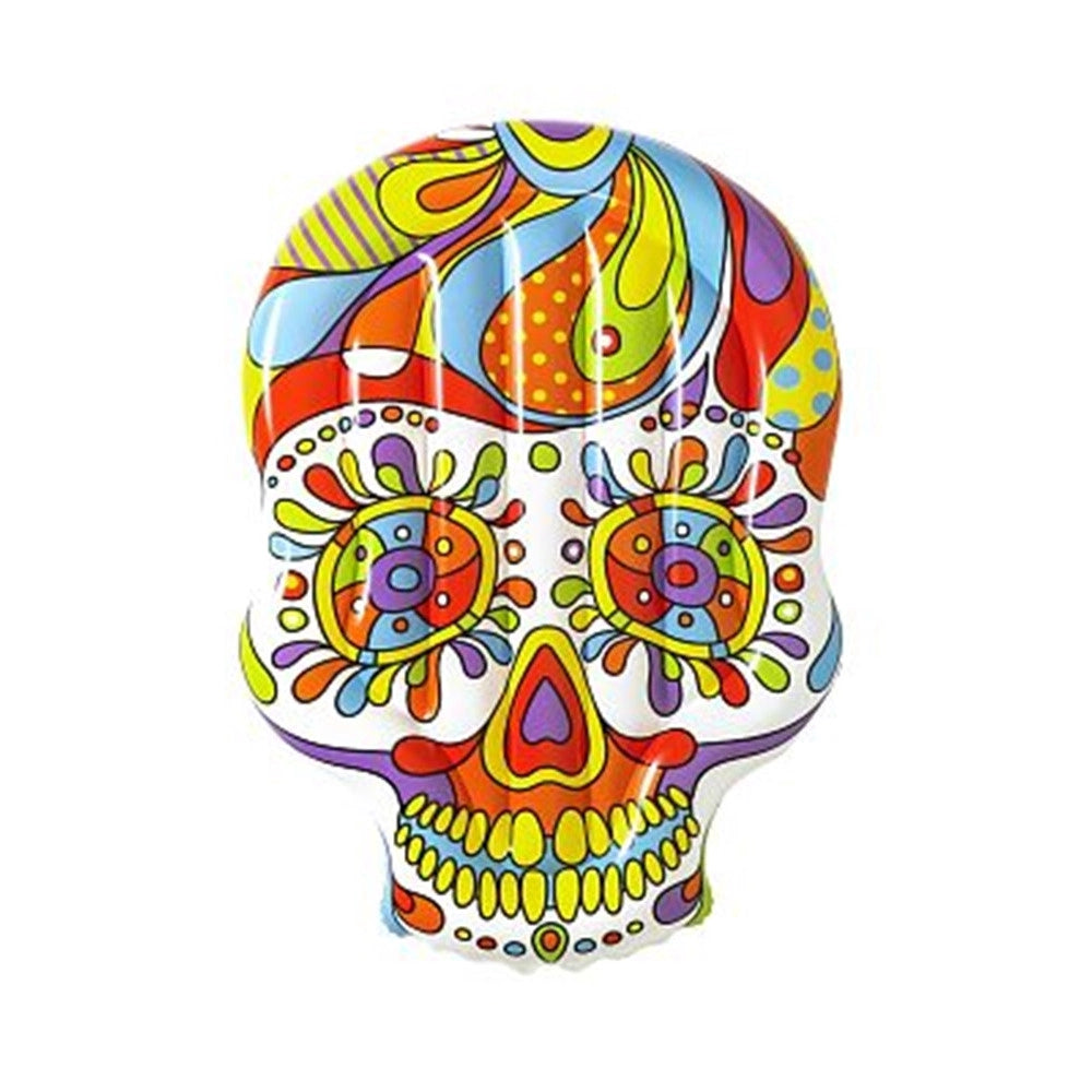 Trade Shop - Materasso Isola Gonfiabile Per Piscina 193x141 Cm Design Pop Skull Galleggiante 016157 -
