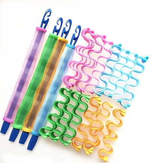 Set di Rotoli per Capelli - 36 pezzi - Senza Calore - Ideale per le Bobine - Capelli Lunghi - Facile da Utilizzare - Adatto allo Stile - Diversi Formatelli