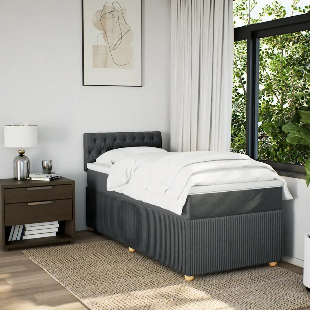 Giroletto a Molle con Materasso Grigio Scuro 90x200 cm Tessuto 3287347