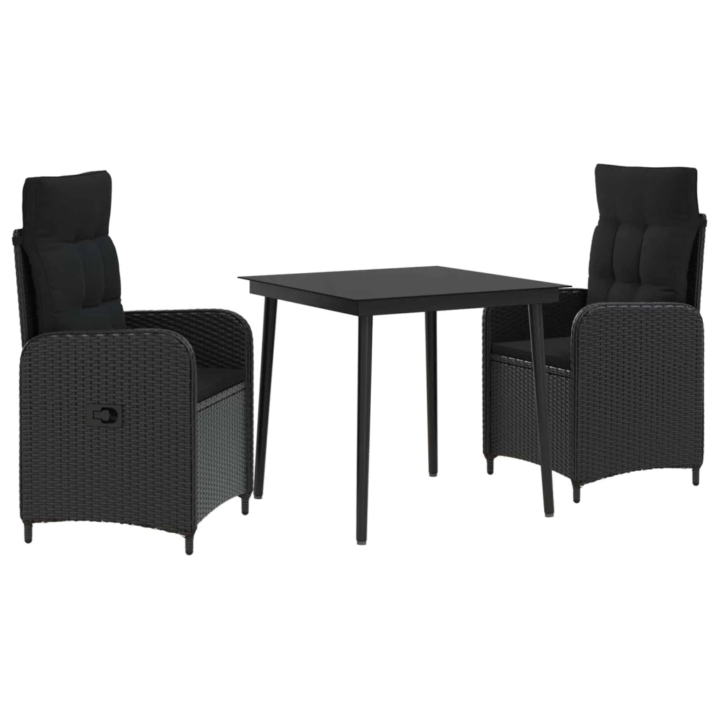 Set Tavolo da Salotto con cuscino con cuscino 3 pcs Nero 3422448