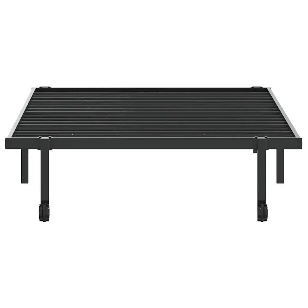 Giroletto senza Materasso Pieghevole Nero 100x190 cm in Acciaio