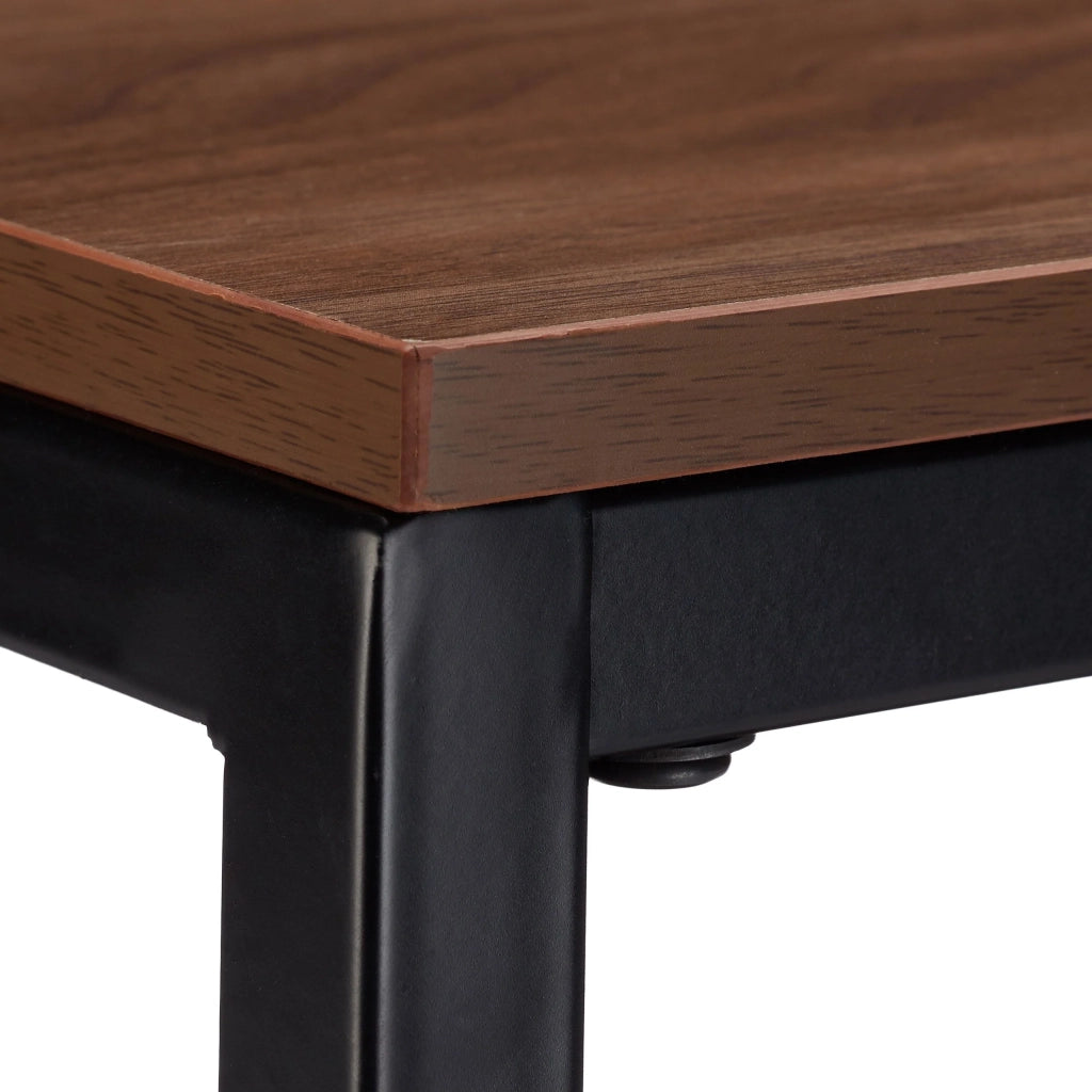 Tavolino laterale in legno con struttura in metallo 50 cm nero 13_0002667