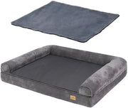 XXL Cuscino di Schiuma, Lavabile, Rimovibile, morbido, Cuscino Antiscivolo per Cani, Grigio, 120x90x20 cm