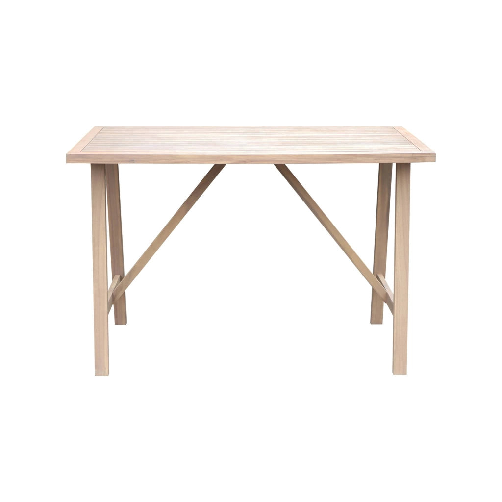 Tavolo alto da giardino in legno di acacia 4 posti, marrone naturale