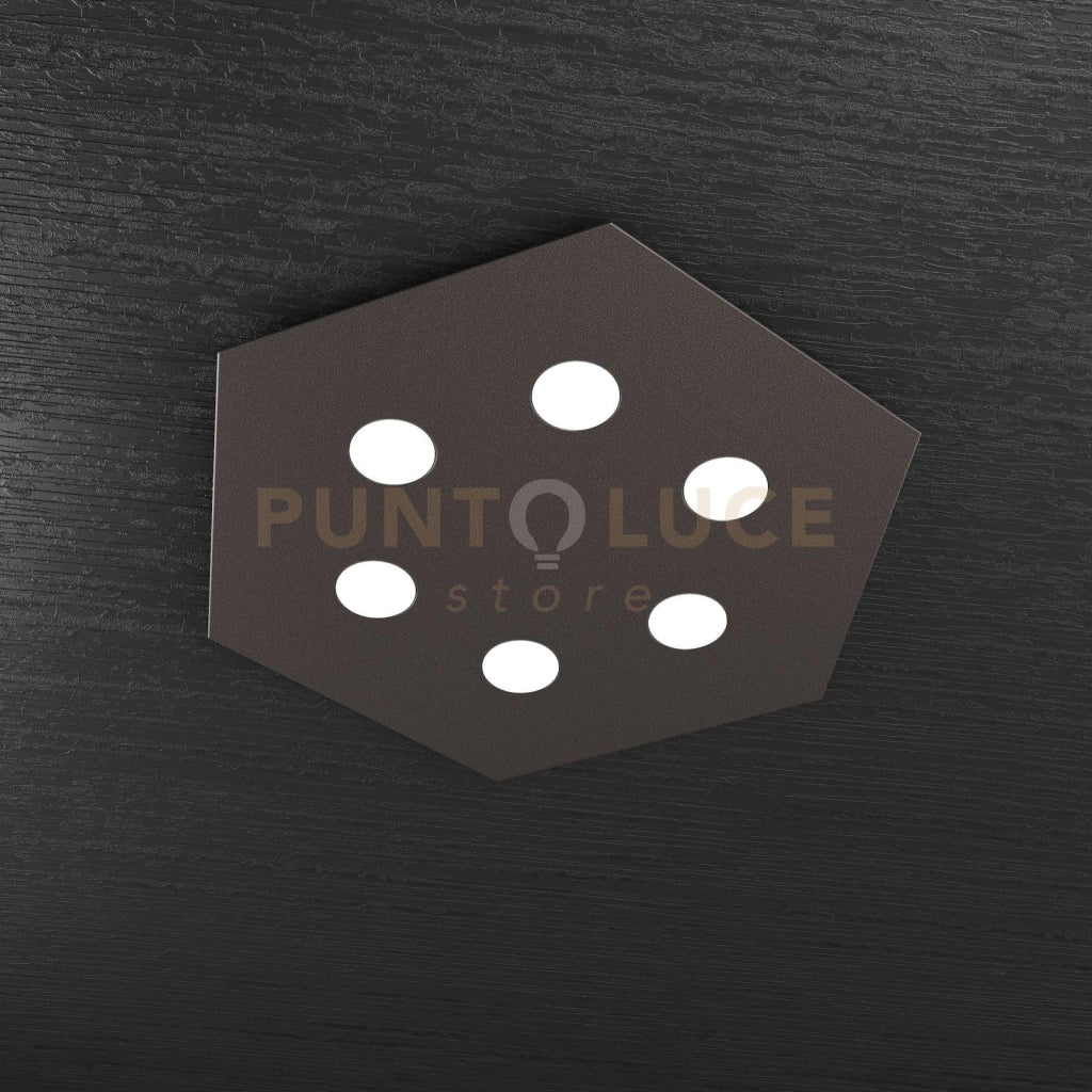 EXAGON PLAFONIERA 6 LUCI MARRONE 1142-PG-MA