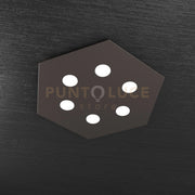 EXAGON PLAFONIERA 6 LUCI MARRONE 1142-PG-MA