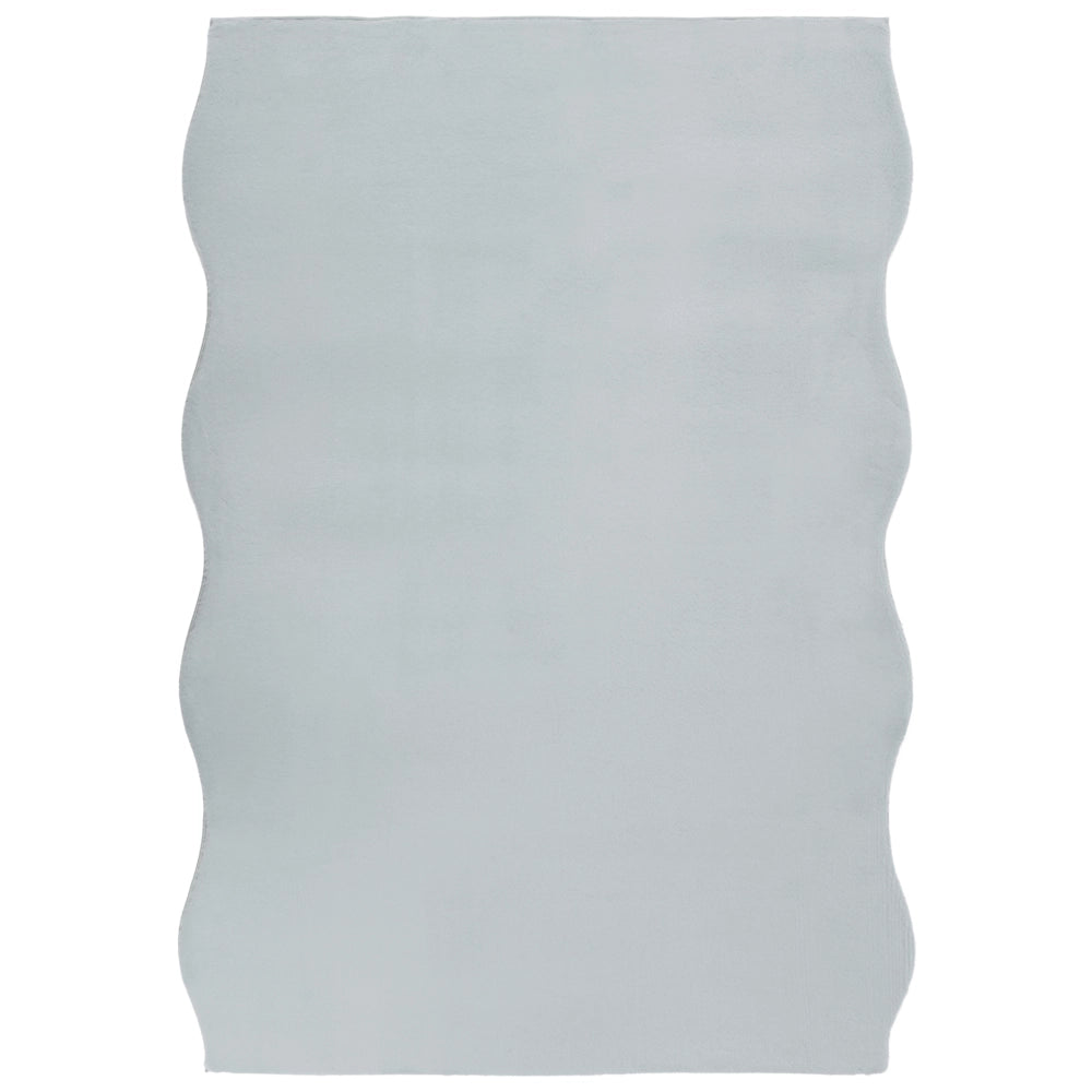 Tappeto Moderno Grigio Chiaro in Ecopelliccia a Pelo Lungo 160x230 cm per Soggiorno e Ingresso