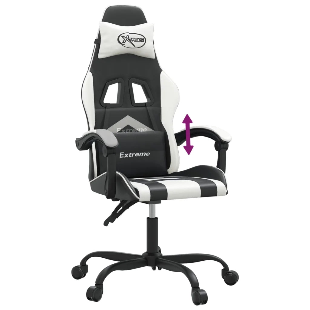 vidaXL Sedia da Gaming Nero e Bianco in Similpelle