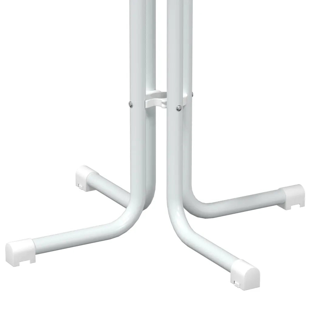 Tavolo da Pranzo Bianco Ã˜70x110 cm Legno Multistrato e Acciaio