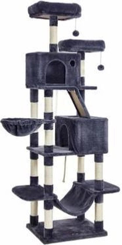 Casa per gatti in legno XL - alta catena per gatti - gabbia per gatti - casa per gatti alta XL - colore Roccia Grigia
