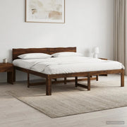Letto matrimoniale con testiera ROSTOCK Marrone Scuro 3405467