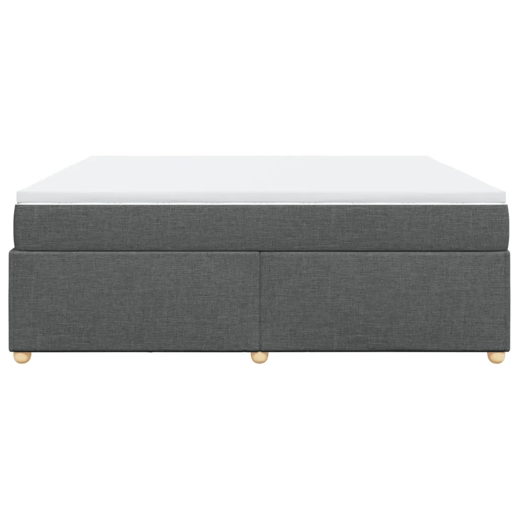 Giroletto a Molle con Materasso Grigio Scuro 200x200 cm Tessuto 3285402