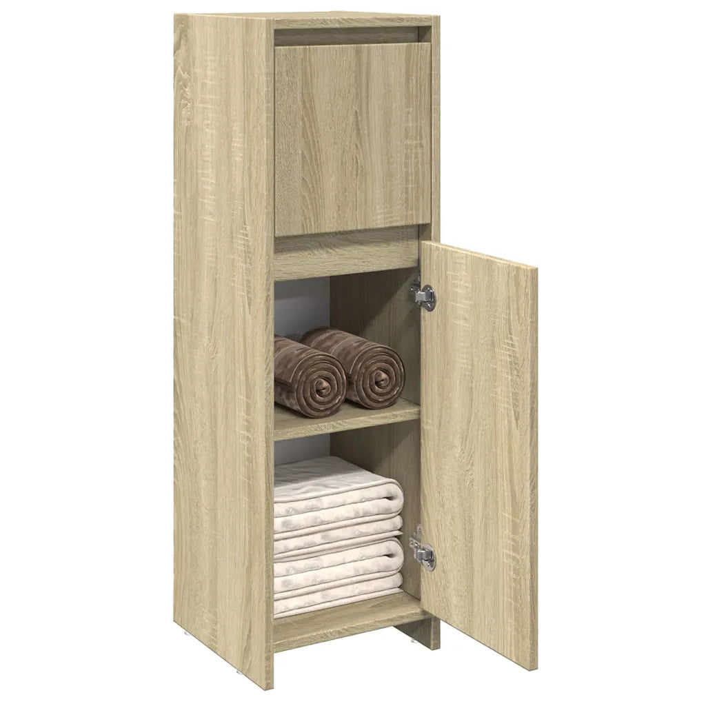 Mobile da Bagno | Armadio da bagno Rovere Sonoma 30x30x95 cm in Legno Multistrato