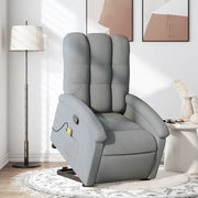 Divano Sedia-Poltrona Alzapersona Massaggi Reclinabile Grigio Chiaro Tessuto 332810
