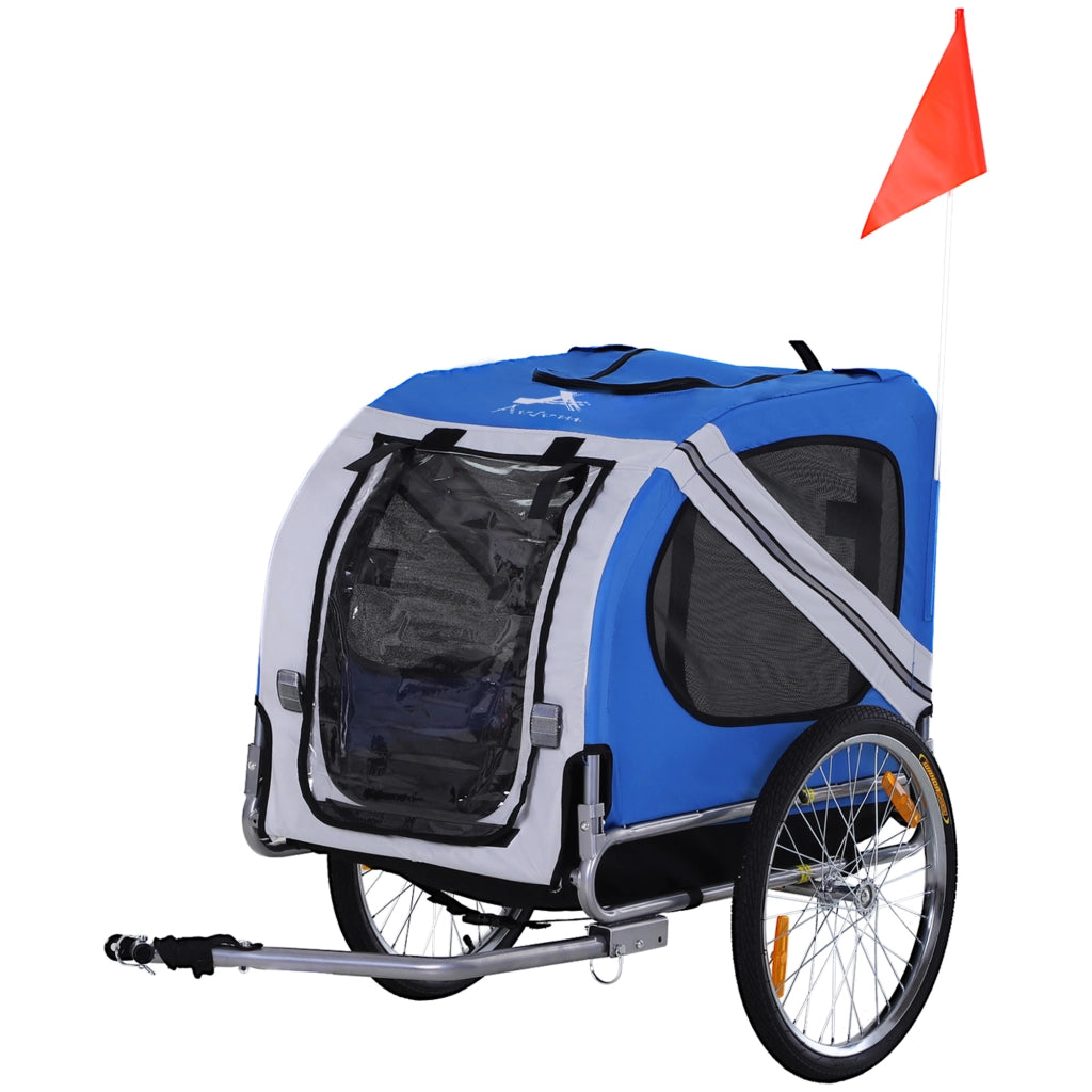 Trasportino per cani bicicletta ¨C zephmum ¨C 130x73x90 cm bianco e blu
