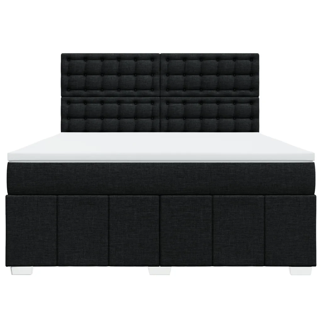 Giroletto a Molle con Materasso Nero 180x200 cm in Tessuto