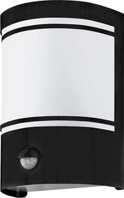 Lampada da parete esterna con sensore di movimento e sensore di illuminazione graduale - acciaio inox nero galvanizzato - E27 connesso IP44 Illuminazione esterna