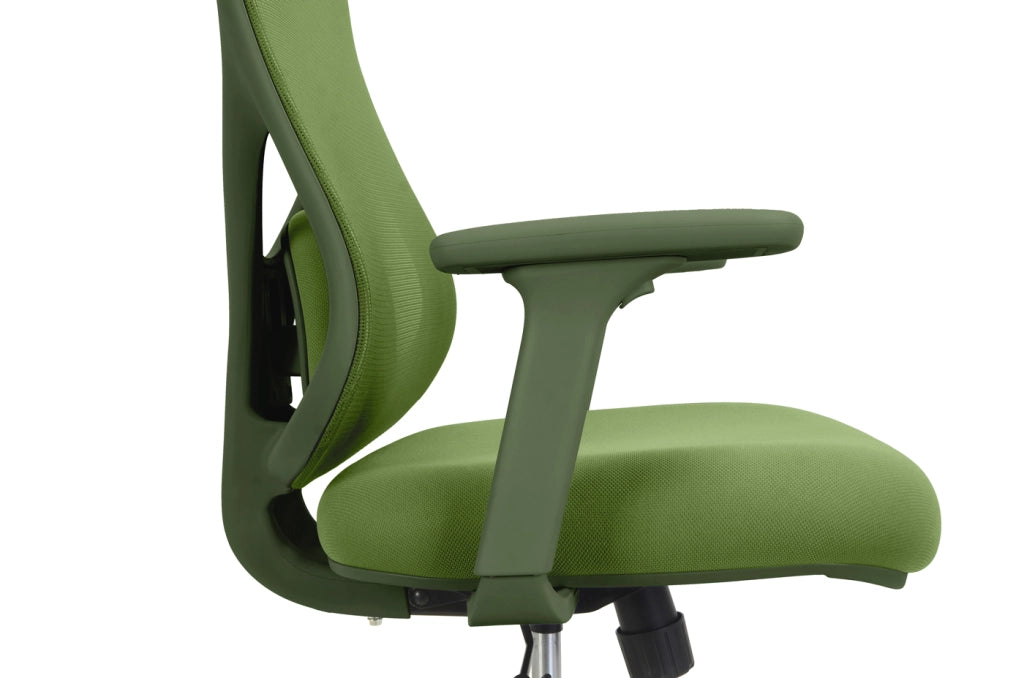 Sedia studio Hispanohogar altezza regolabile in tessuto verde