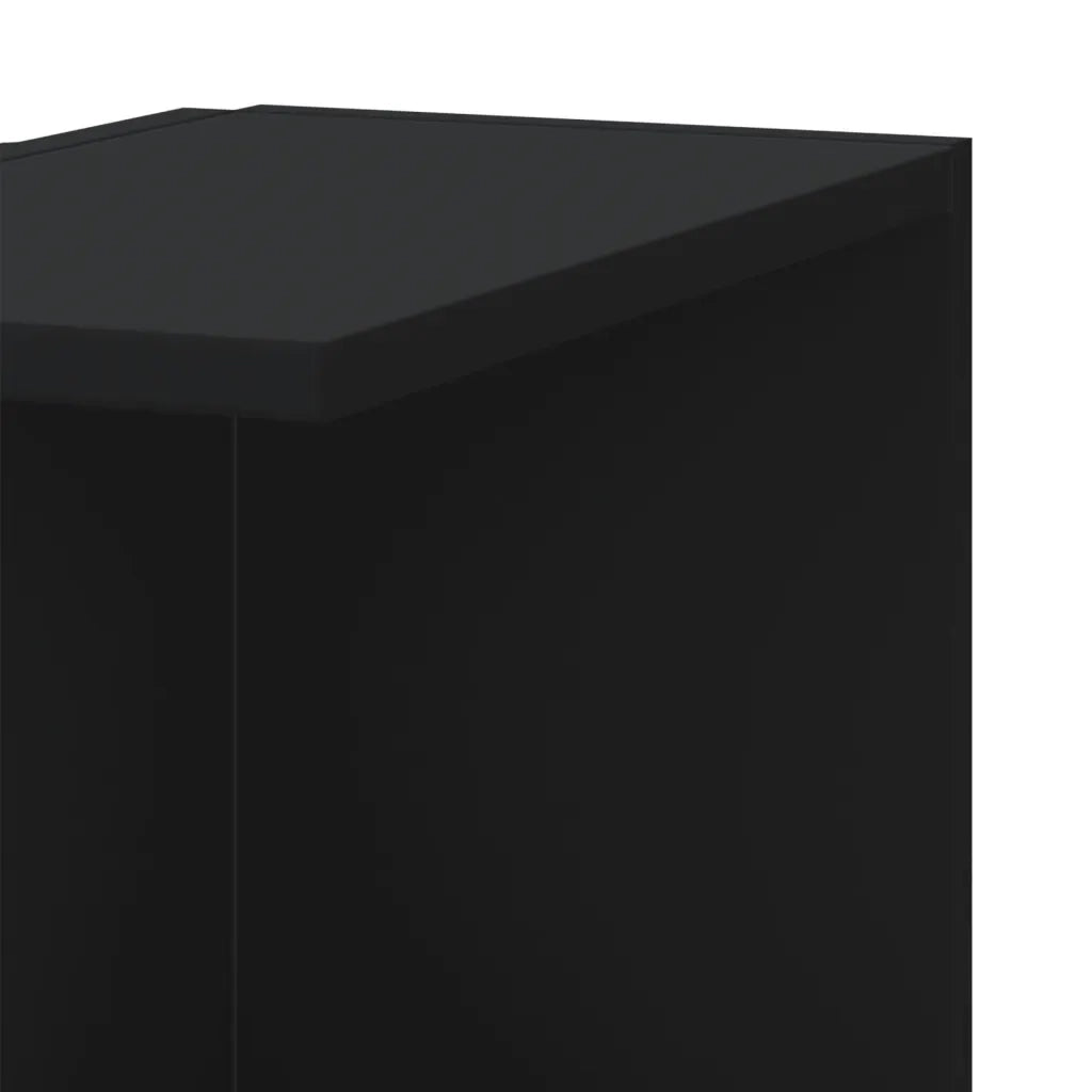 Scaffale Angolare Muro | Mensola a parete Nero 36,5x36,5x140 cm Legno Multistrato